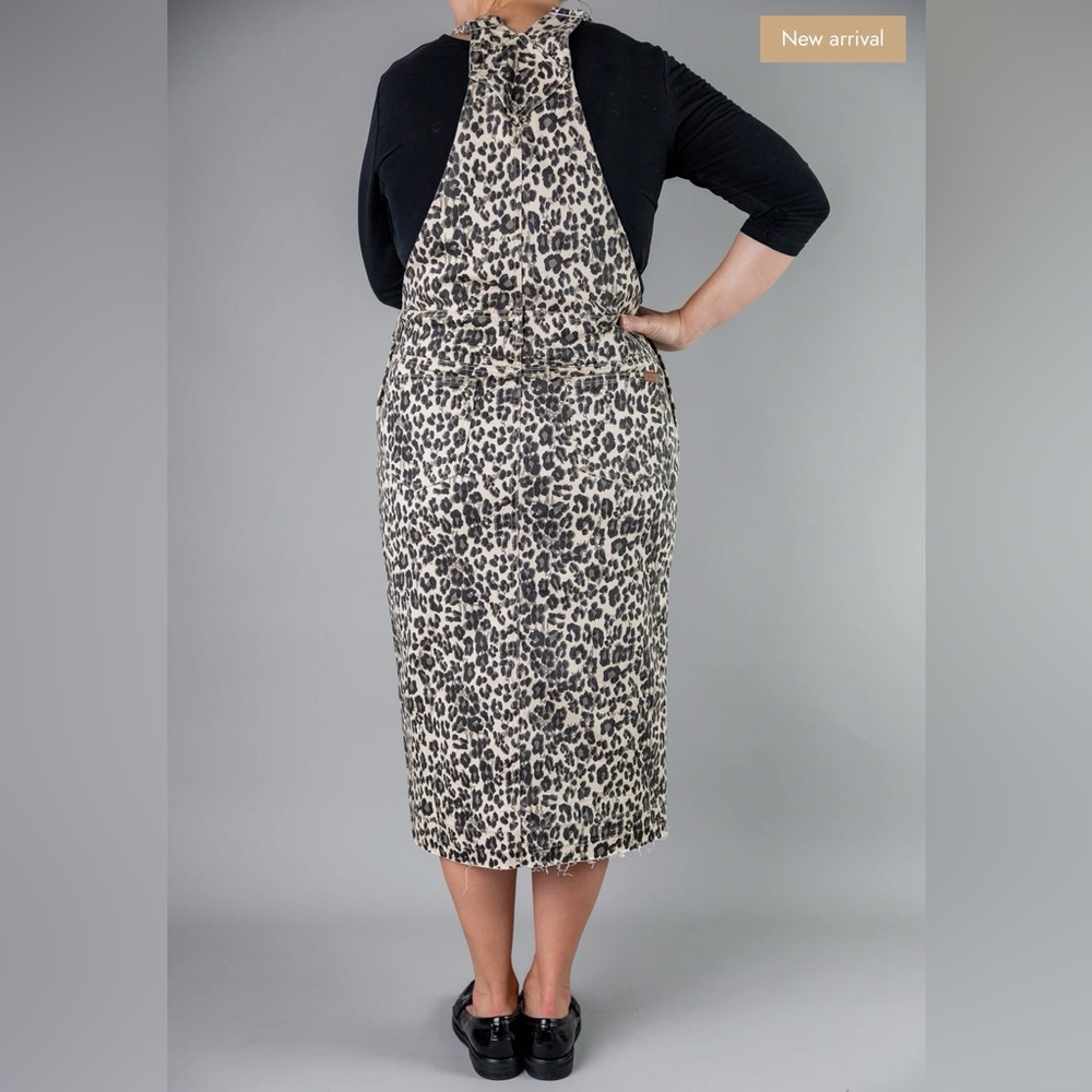 Nuggles Denim Leopard Print Overall Dress size XXL - Picture 3 of 16